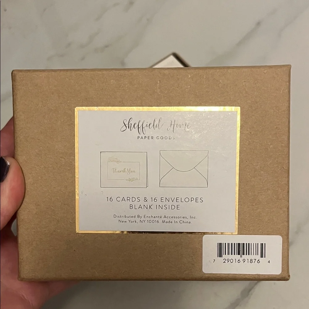 Sheffield Home White Thank You Note Cards with Gold Foil